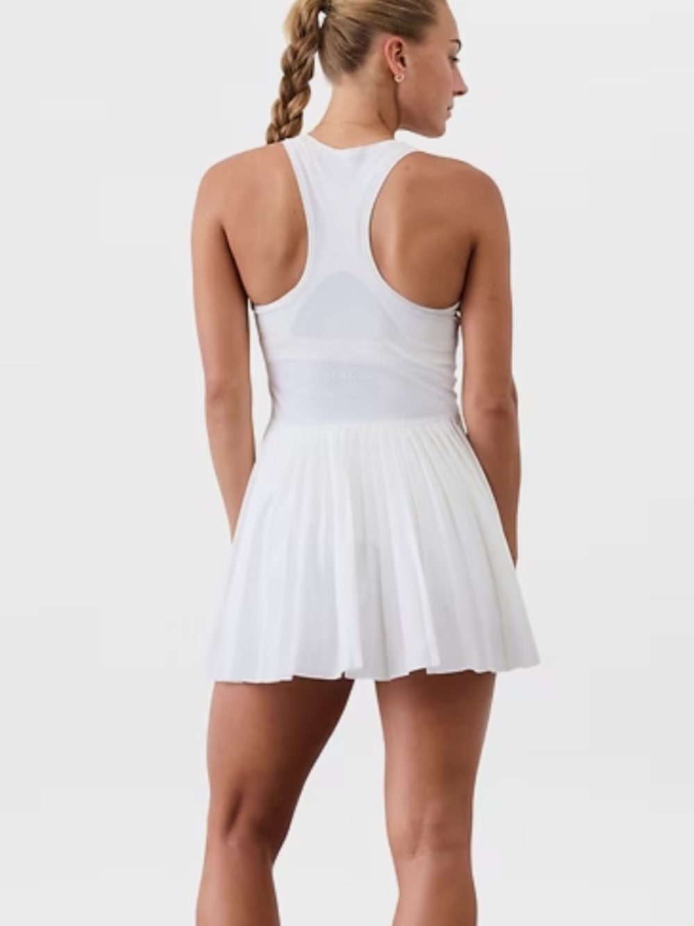 Athleta Match Point Pleated Dress White Women’s M Tennis Fall Outdoor